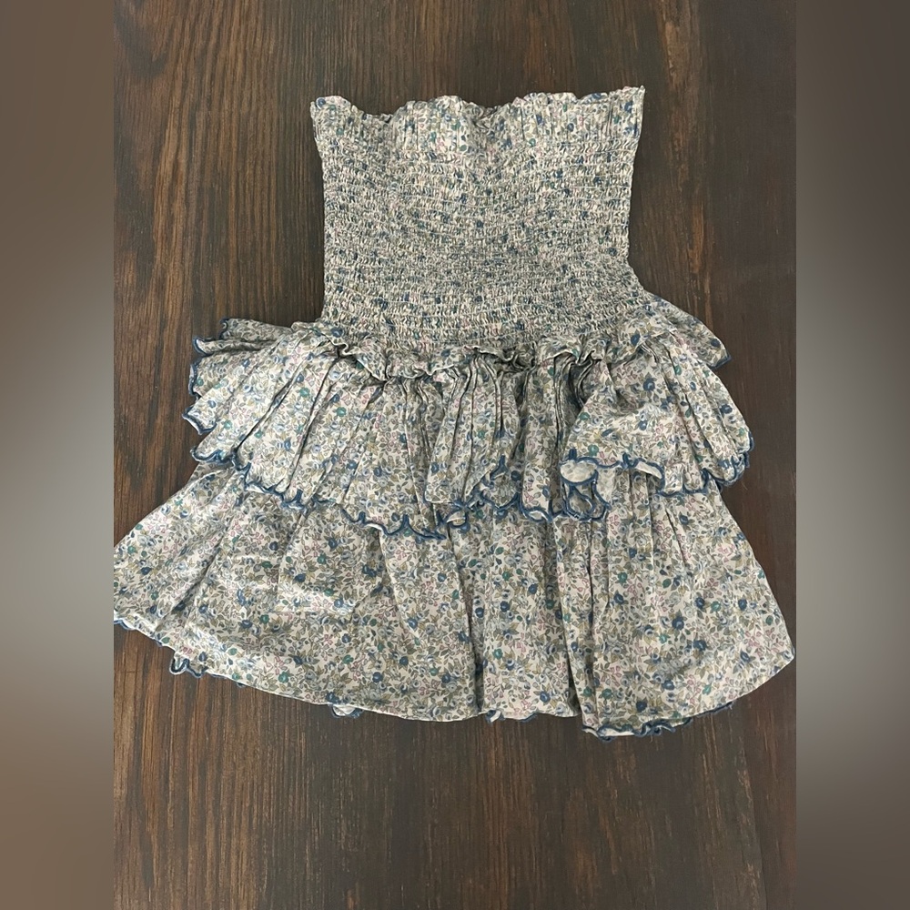 Blue floral flowy skirt